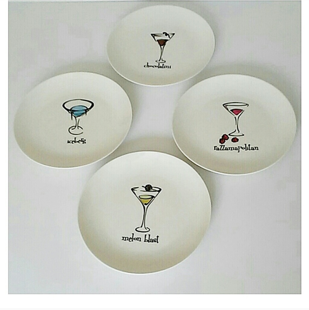 4 Varied Martini Plate Set